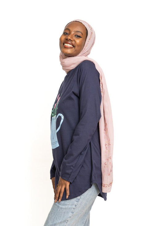 Indigo Printed Long - Sleeve Design 8 - Khotwh